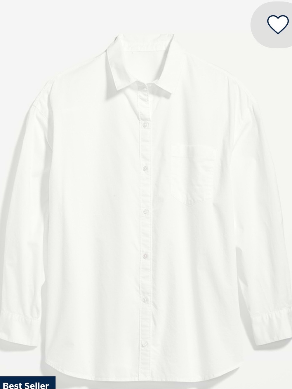 🩷 Old Navy Women’s White Boyfriend Fit Button-Down Shirt Size M EUC